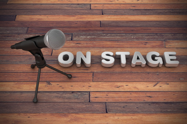 麦克风与ON舞台Word - 3D渲染图片下载