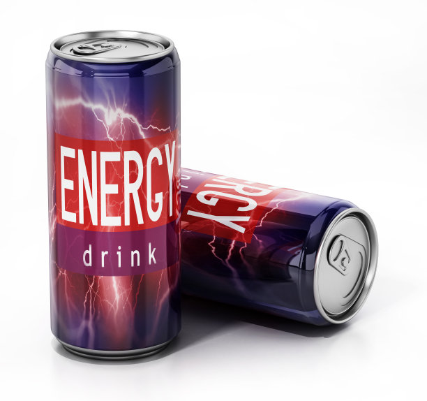 白色背景下的能量饮料罐头图片下载