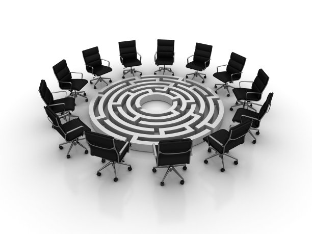 图形团队与迷宫- 3D渲染图片下载