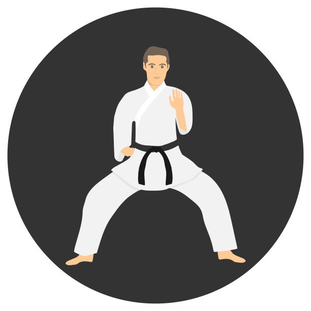 空手道：男性空手道展示技术图片下载