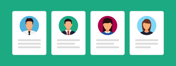 证件ID和个人照片。平面矢量图标图片下载