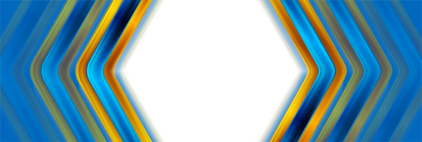 带有蓝色和橙色箭头的抽象技术横幅图片下载