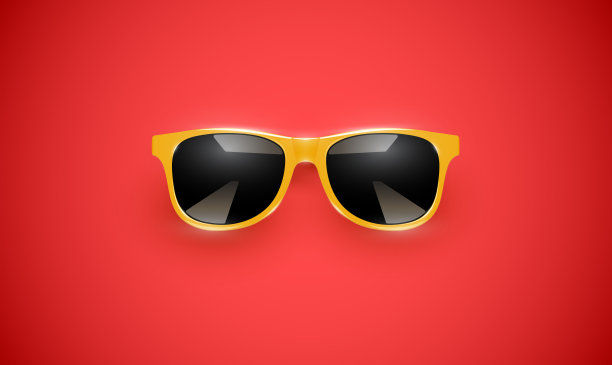 现实的矢量太阳镜在一个彩色的背景，矢量插图图片下载