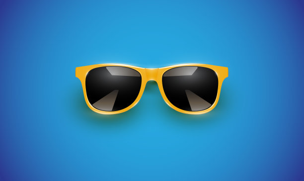 现实的矢量太阳镜在一个彩色的背景，矢量插图图片下载