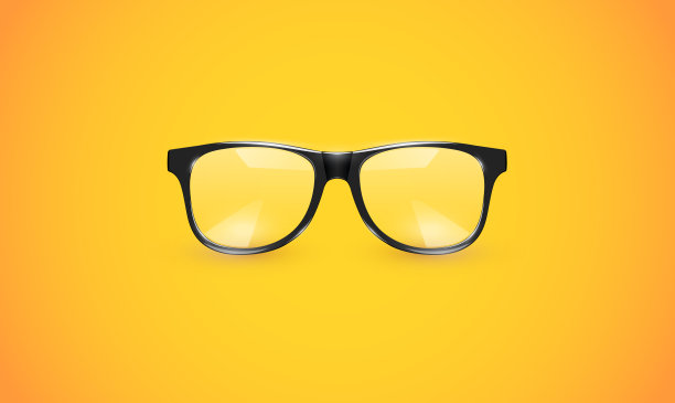 高细节眼镜上的彩色背景，矢量插图图片下载