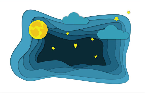 夜空纸艺术设计。幻想抽象矢量图图片下载