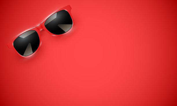 现实的矢量太阳镜在一个彩色的背景，矢量插图图片下载