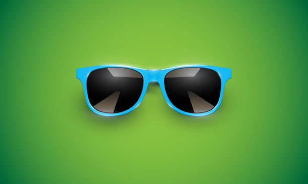 现实的矢量太阳镜在一个彩色的背景，矢量插图图片下载