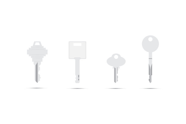 关键向量，关键集的轮廓孤立在白色背景上图片下载