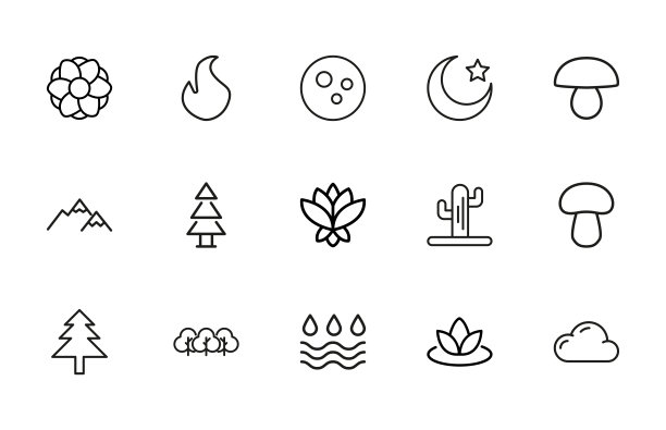 优质自然线性图标集图片下载