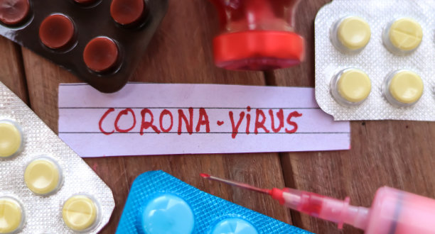 冠状病毒爆发的合成照片，类似于MERS冠状病毒或SARS病毒(严重急性呼吸系统综合症)。医疗保健理念，图片下载