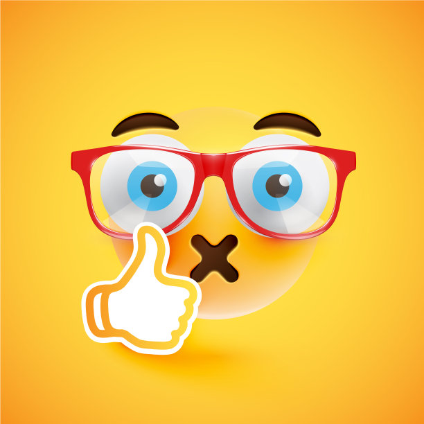 点赞的表情，矢量图图片下载