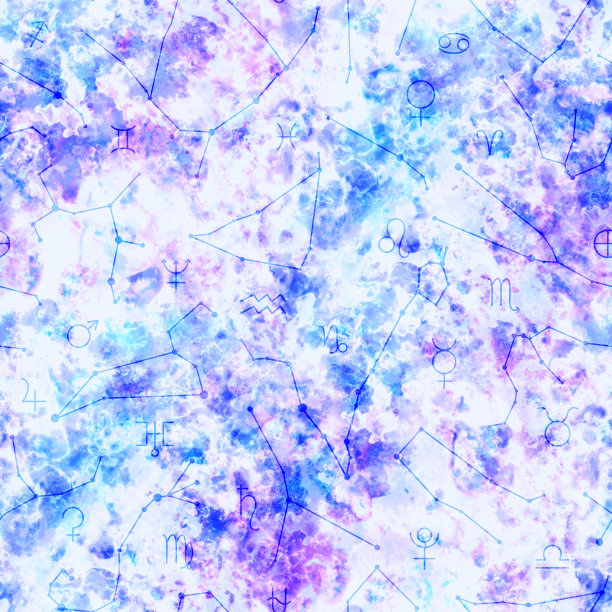 星座图案纹理无缝。墙纸、包装、织物、纸张重复时尚新潮的现代设计。明亮生动的空间背景图片下载
