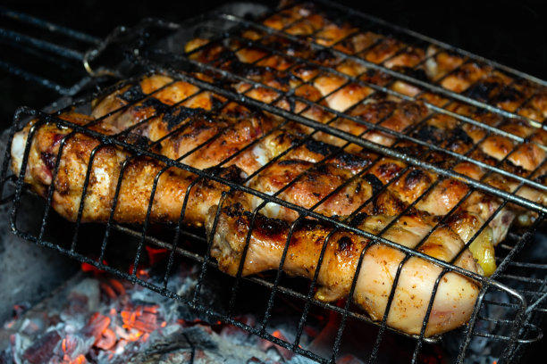 烤火，烧煤，烤鸡肉图片下载