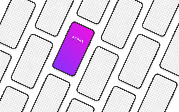 设置智能手机空白屏幕，手机模型。新的电话模式。用于表示UI设计界面的信息图模板。矢量图图片下载