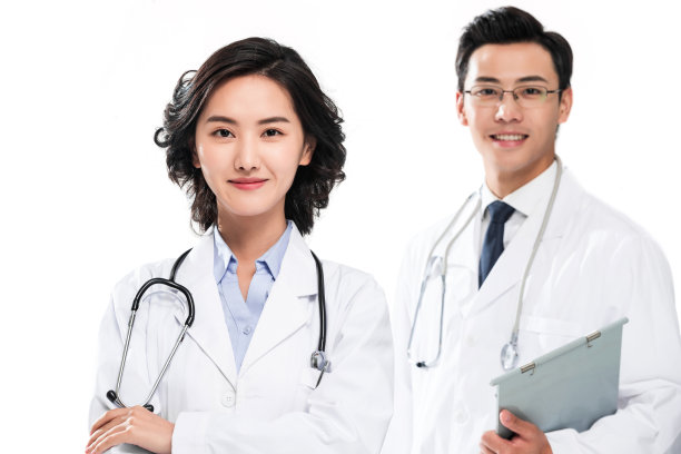 两位青年医生肖像图片下载
