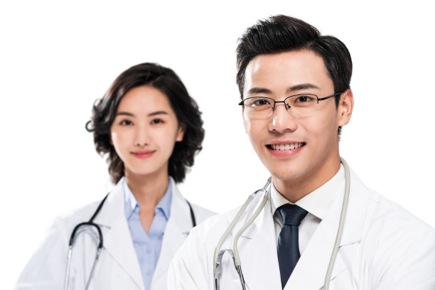 自信的两位青年医生图片下载