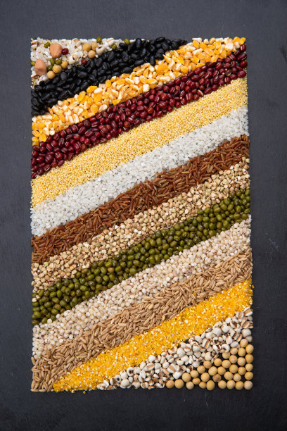 五谷杂粮组合对比平铺展示图图片下载