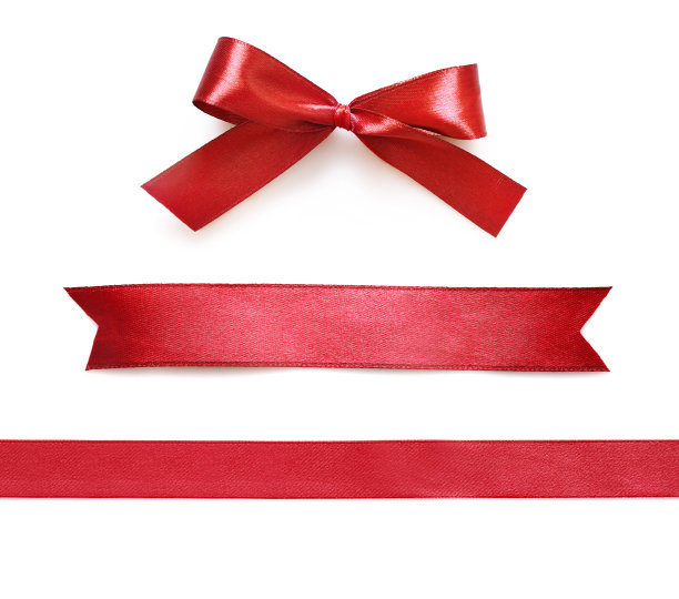 闪亮的红色缎带和蝴蝶结图片下载