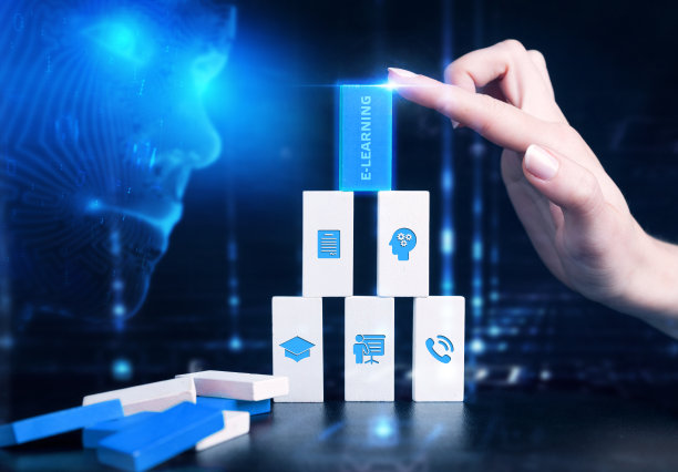 商业、技术、互联网和网络概念。网络学习、教育、网络技术、网络课程概念。图片下载