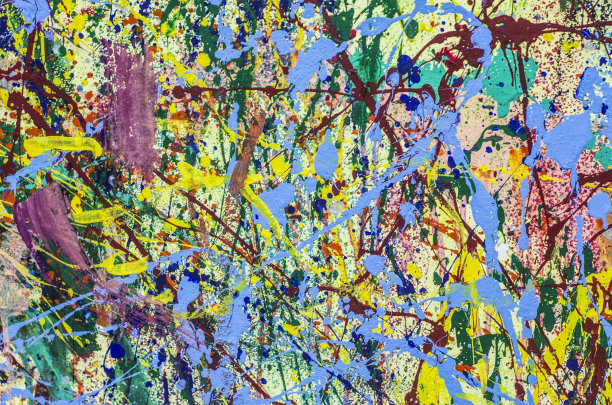 手绘丙烯画。抽象艺术背景。丙烯酸在画布上飞溅。图片下载