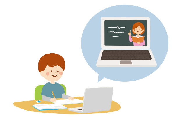 矢量插图的在线课堂使用视频通话图片下载