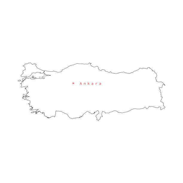 矢量图概述土耳其地图与首都城市安卡拉。图片下载