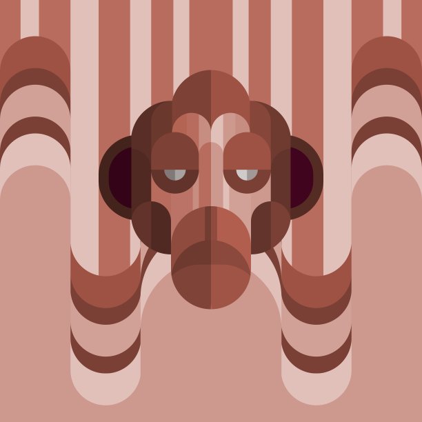 几何平猴插图图片下载