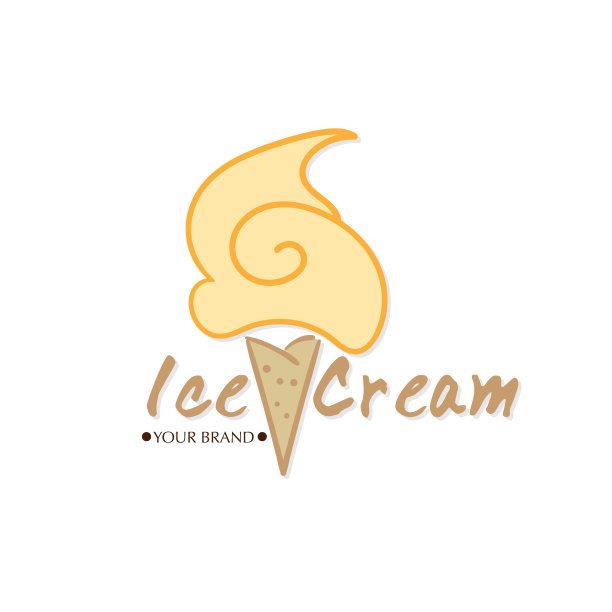 冰淇淋甜点图标品牌设计图形对象。图片下载