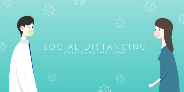 社会距离。新冠肺炎疫情传播过程中，两个人之间保持一定的距离，增加人与人之间的物理空间，避免疾病传播图片下载
