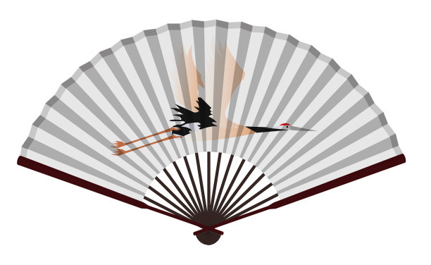 中国古代扇上印着日本鹤图片下载