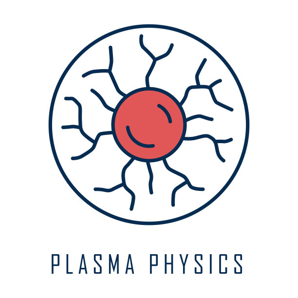 等离子体物理颜色图标。物质的高能量状态。天体物理现象。电离气体的物质。亚原子物理过程模型。核聚变。孤立的矢量图图片下载