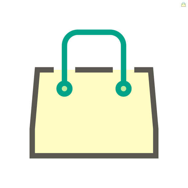 购物袋矢量图标设计的购物平面设计元素，48X48像素完美，可编辑的笔触。图片下载