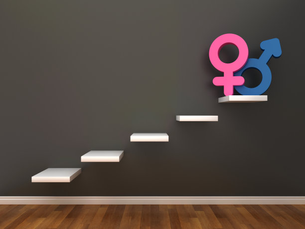 步骤与性别符号- 3D渲染图片下载