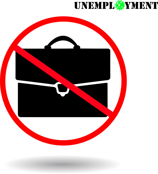 新冠肺炎失业形势图标矢量插图图片下载