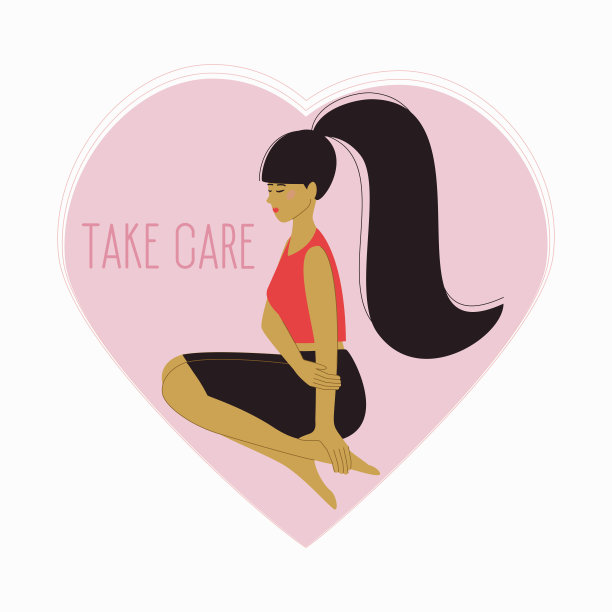 美丽的卡片与女孩拥抱照顾概念设计素材图片