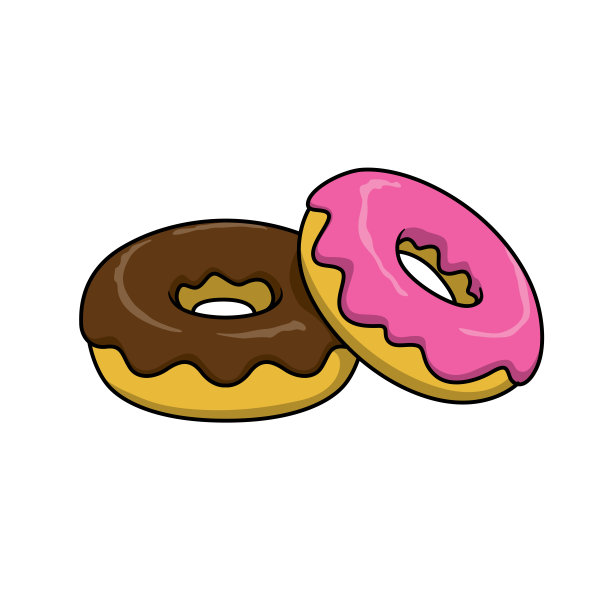 矢量插图甜甜圈孤立在白色背景上的儿童着色活动工作表/工作簿。图片下载