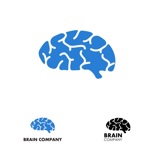 抽象的大脑标志设计理念图片下载