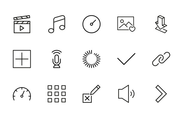 一组大的标志线图标。图片下载