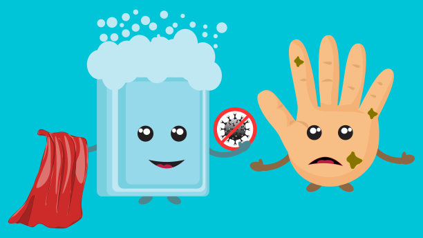 洗手肥皂向量标志圣像。谨慎冠状病毒迹象。脏的手巾和肥皂图片下载