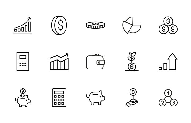 贷款线性图标合集图片下载