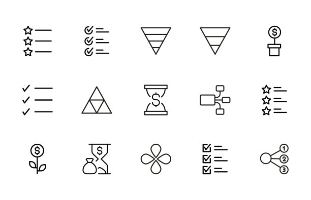 大量的时间管理图标。图片下载