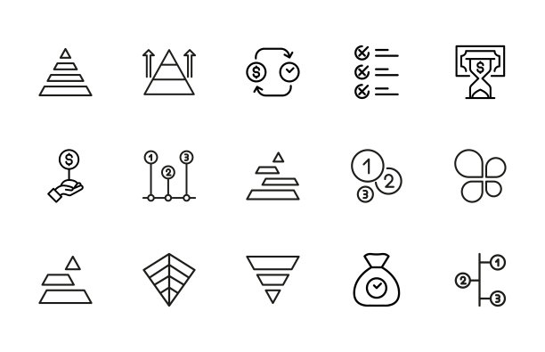 大量的时间管理图标。图片下载