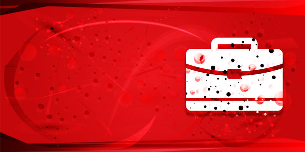 公文包图标数字几何设计红色横幅插图图片下载