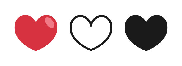 心形矢量图标集合图片下载