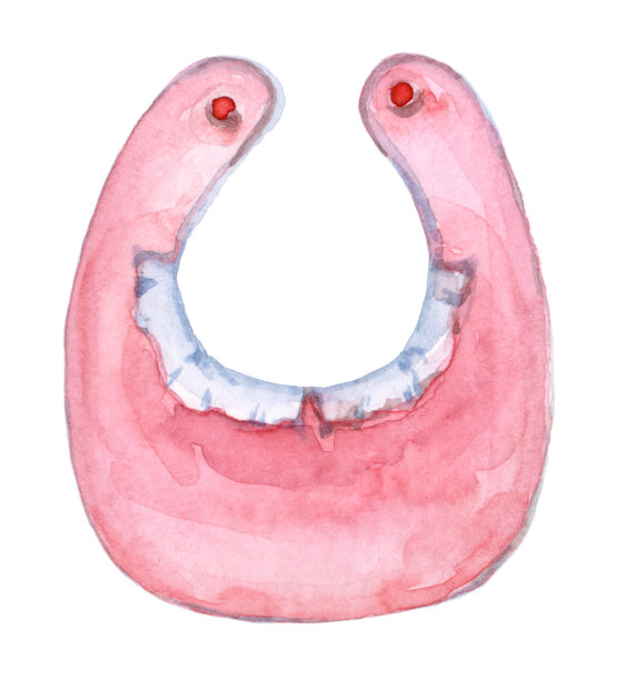 水彩粉红色围嘴图片下载
