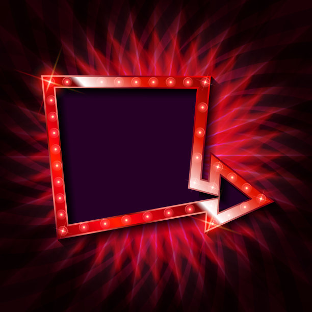 闪亮的复古的广告牌。图片下载