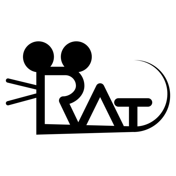 白色背景上的鼠年标志。RAT字符的设计。图片下载