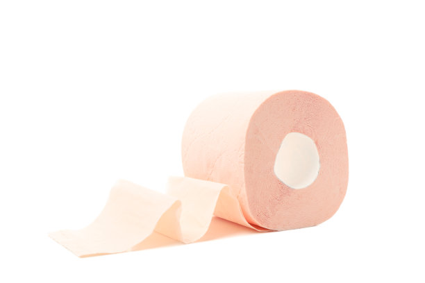 单张厕纸，白色背景图片下载