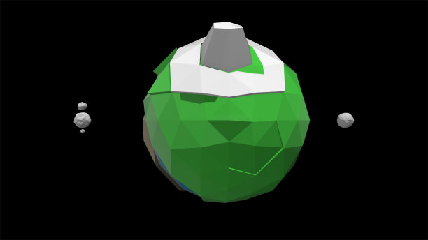 3 d渲染。行星地球在卡通风格渲染旋转在黑暗的背景。图片下载
